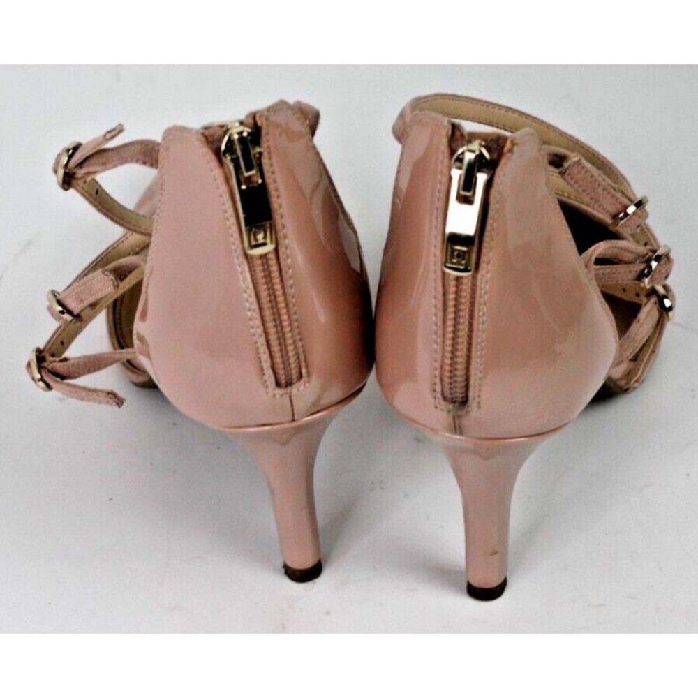 Liz Claiborne Soft Pink Suede/Patent Leather 3 Strap Heels Women's Sz 9 - Picture 5 of 8